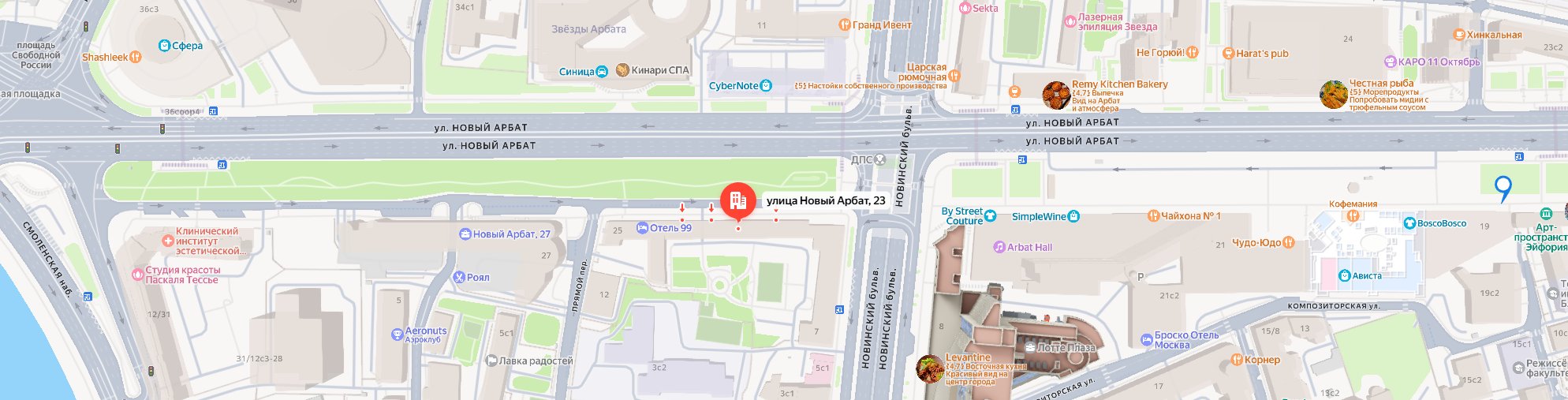 Карта: ул. Новый Арбат, 23, Москва
